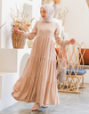 TIERED Maxi Dress in Beige