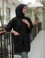 [Plus Size] SANTAI Linen in Black (50cm sleeves)