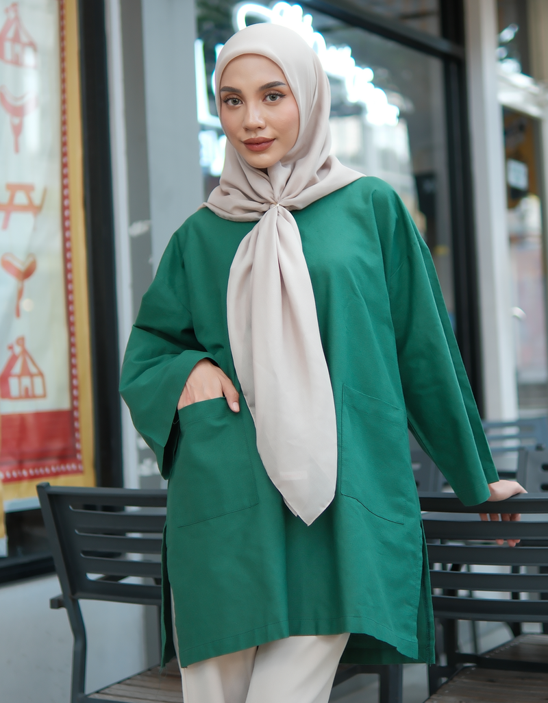 Santai Top in Bottle Green