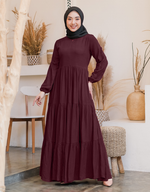 TIERED Maxi Dress in Burgundy