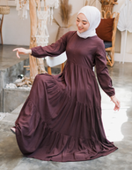 TIERED Maxi Dress in Choco Red