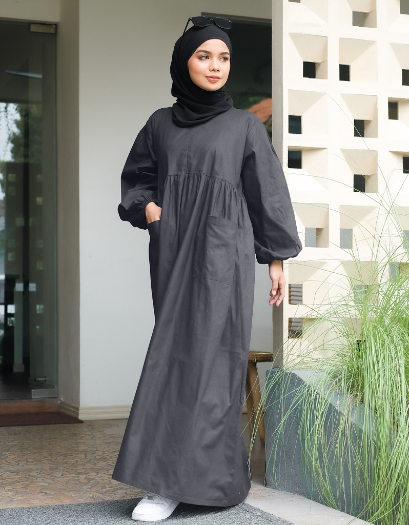 VACAY Maxi Dress in Charcoal Grey