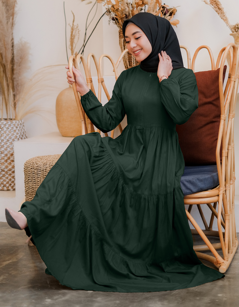 TIERED Maxi Dress in Emerald