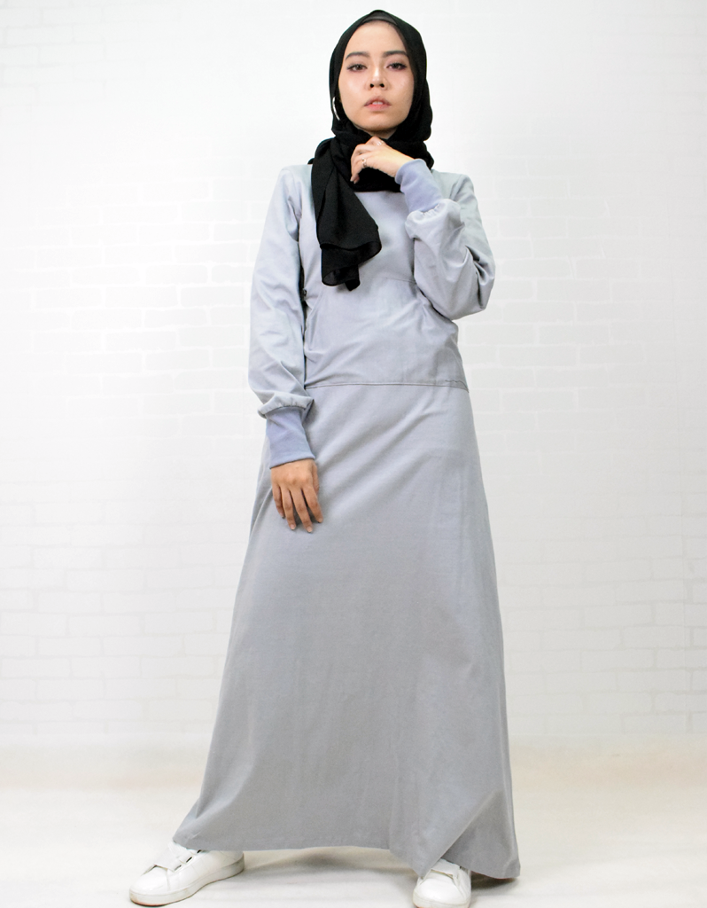 Sweatshirt Maxi Dress in Misty Grey