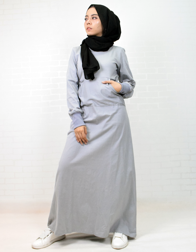 Sweatshirt Maxi Dress in Misty Grey