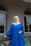 VACAY Denim Maxi Dress in Medium Blue