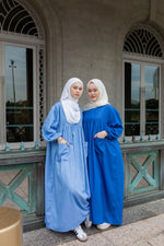 VACAY Denim Maxi Dress in Medium Blue