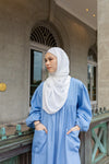 VACAY Denim Maxi Dress in Soft Blue