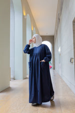 VACAY Denim Maxi Dress in Dark Blue