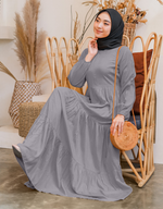 TIERED Maxi Dress in Light Grey