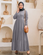 TIERED Maxi Dress in Light Grey