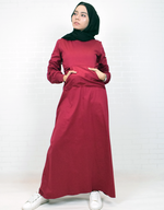 Sweatshirt Maxi Dress in Maroon