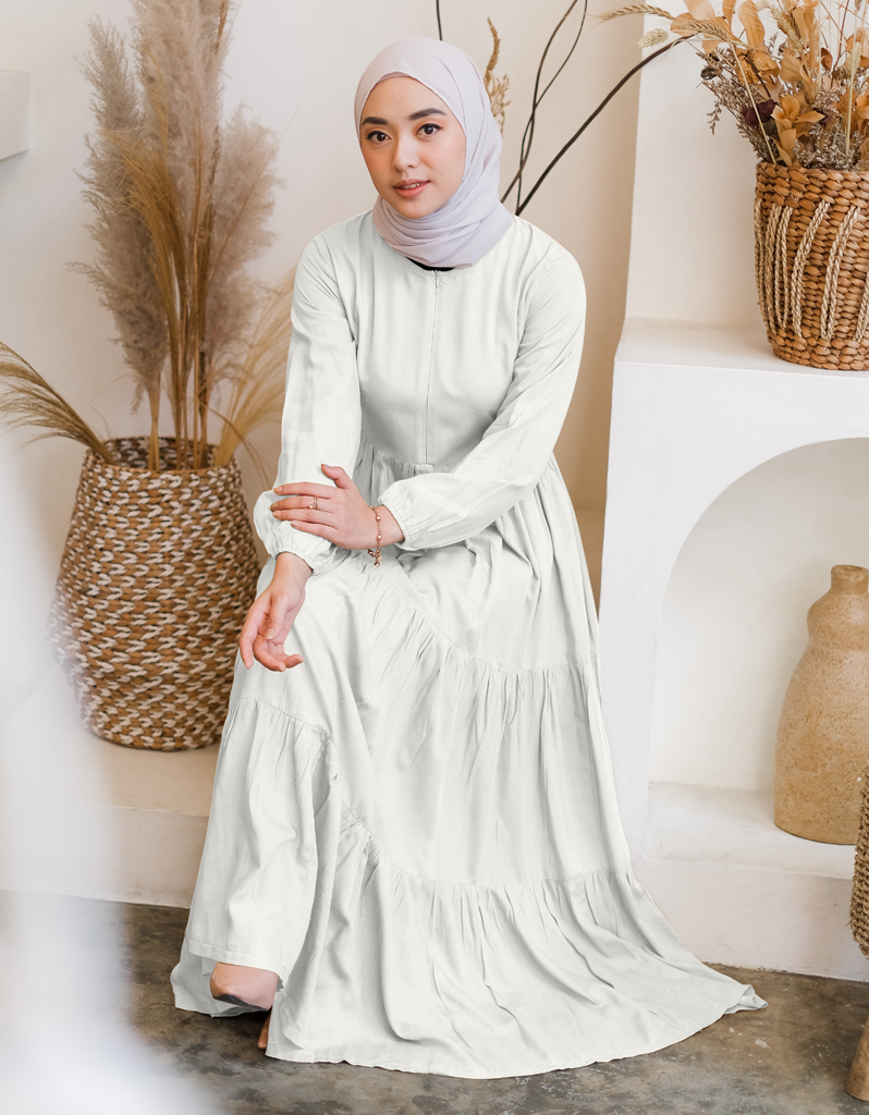TIERED Maxi Dress in Off-White