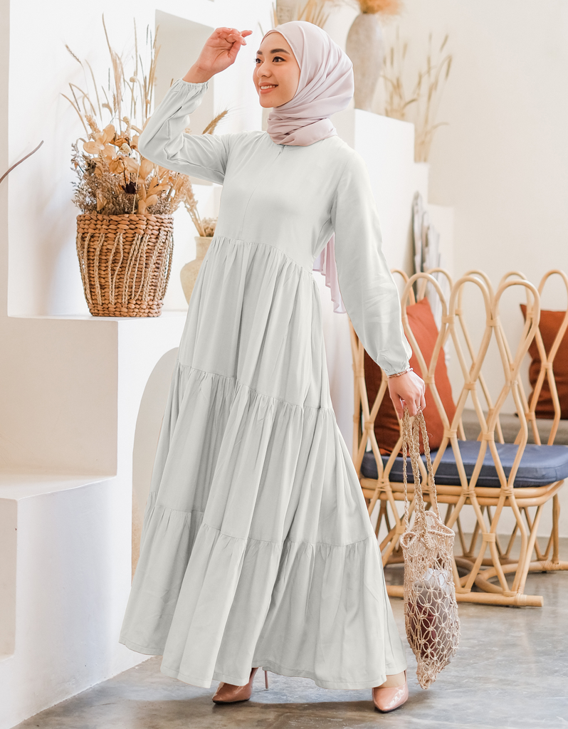 TIERED Maxi Dress in Off-White