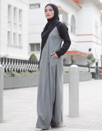 Raglan Maxi Dress in Dark Misty Grey/Black
