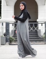 Raglan Maxi Dress in Dark Misty Grey/Black