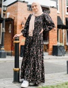 ROSALEEN Smocked Maxi Dress in Black