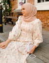 ROSALEEN Smocked Maxi Dress in Cream