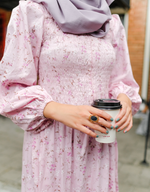 ROSALEEN Smocked Maxi Dress in Pink