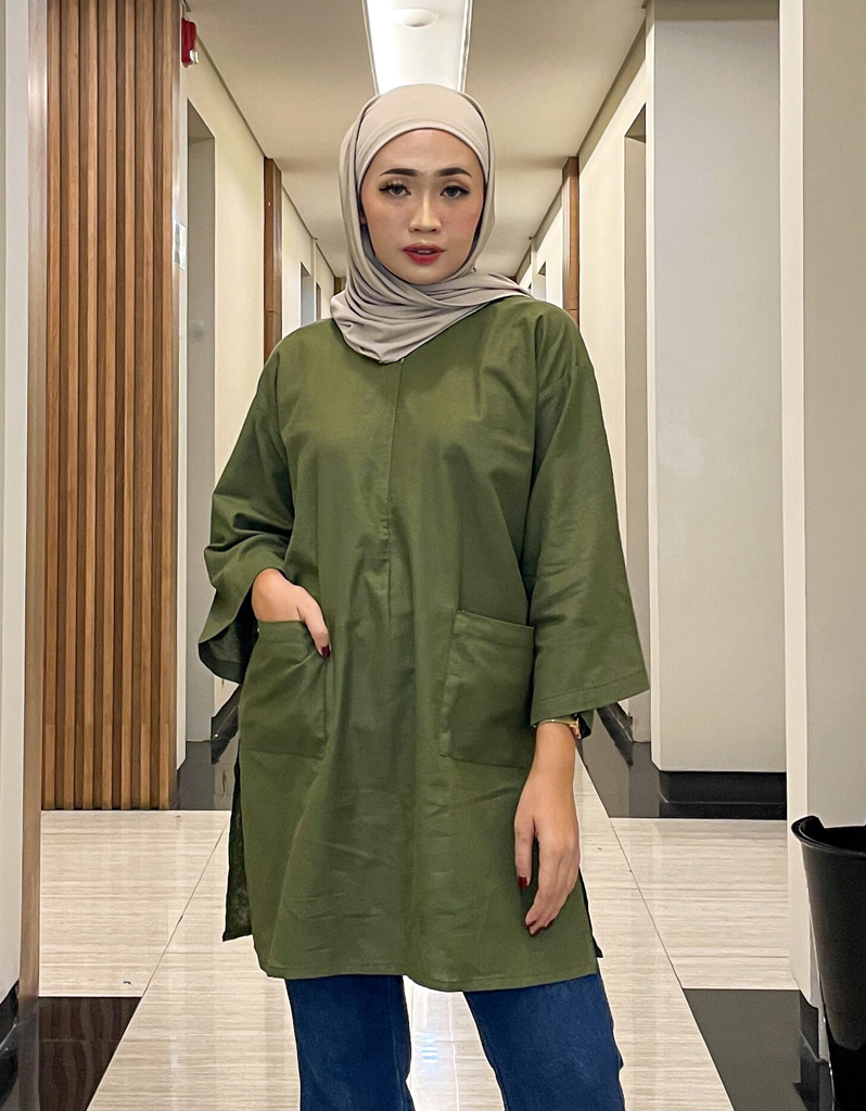 Santai Top in Olive Green