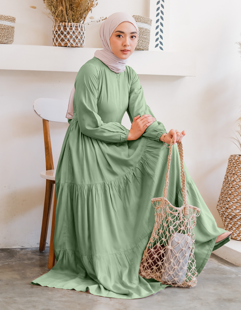 TIERED Maxi Dress in Sage