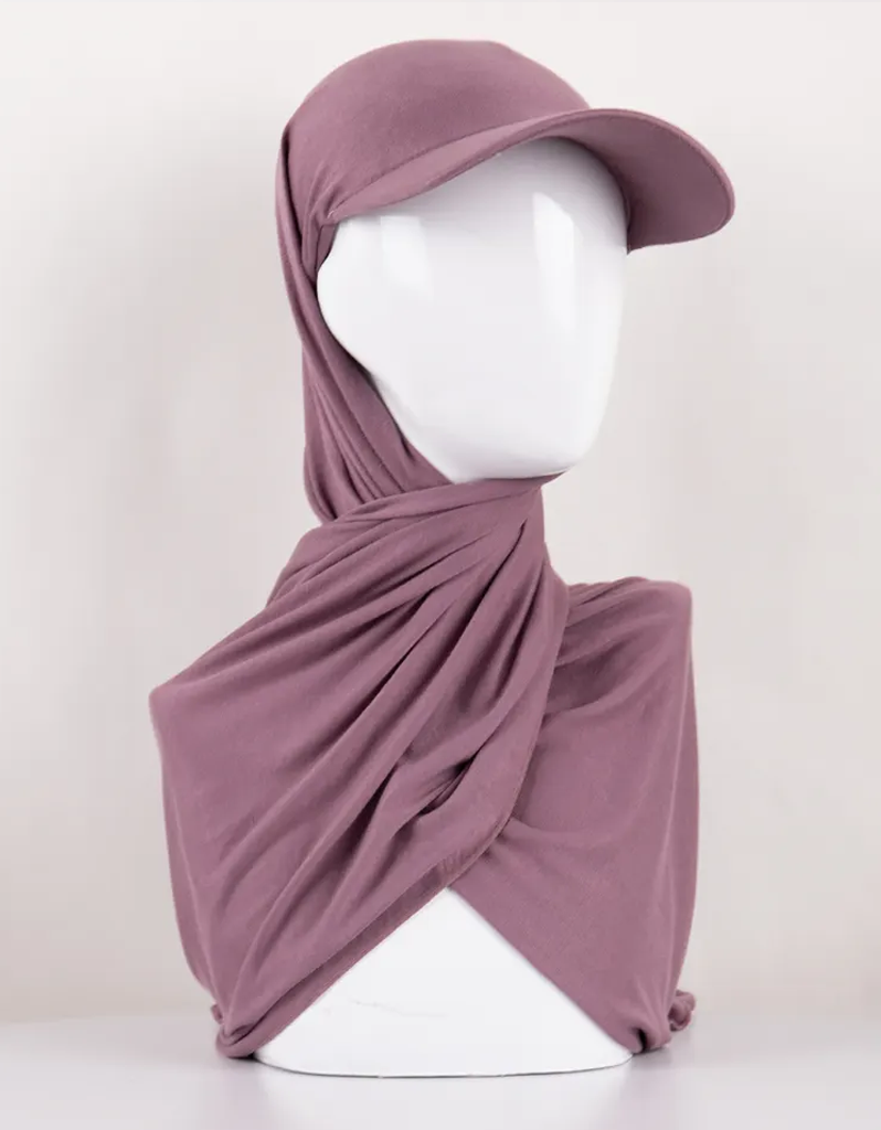Sports Hijab Cap in Dark Mauve