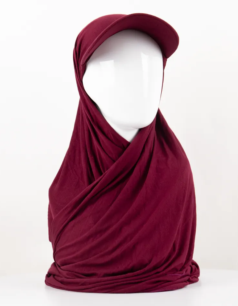 Sports Hijab Cap in Maroon