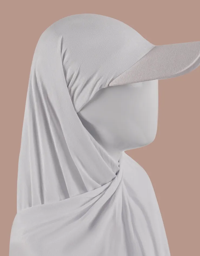 Sports Hijab Cap in White