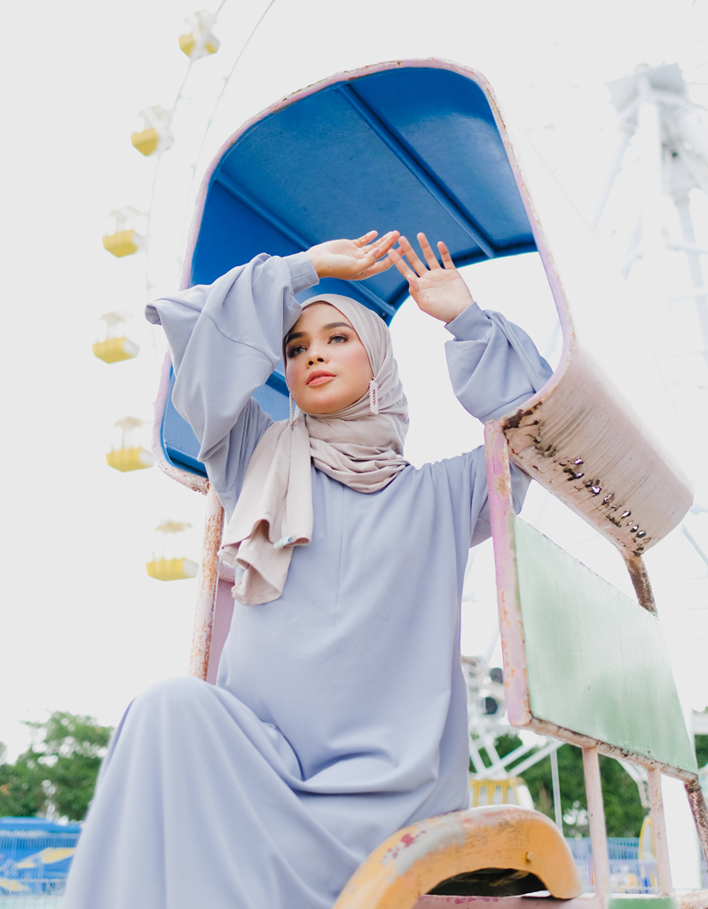 Bishop Maxi Dress in Baby Blue