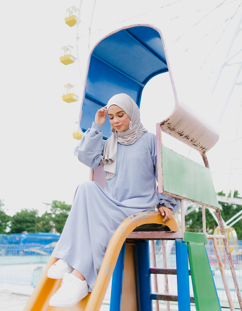 Bishop Maxi Dress in Baby Blue