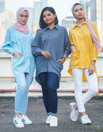 Batwing High Low Shirt in Dark Grey