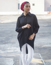 Batwing High Low Shirt in Black