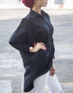 Batwing High Low Shirt in Black