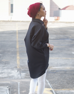 Batwing High Low Shirt in Black