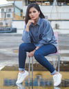 Batwing High Low Shirt in Dark Grey