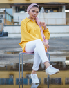 Batwing High Low Shirt in Mustard