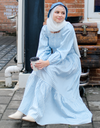 KOTAQUE Smocked Maxi Dress in Blue