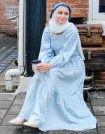 KOTAQUE Smocked Maxi Dress in Blue