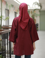 SANTAI (Linen) in Burgundy