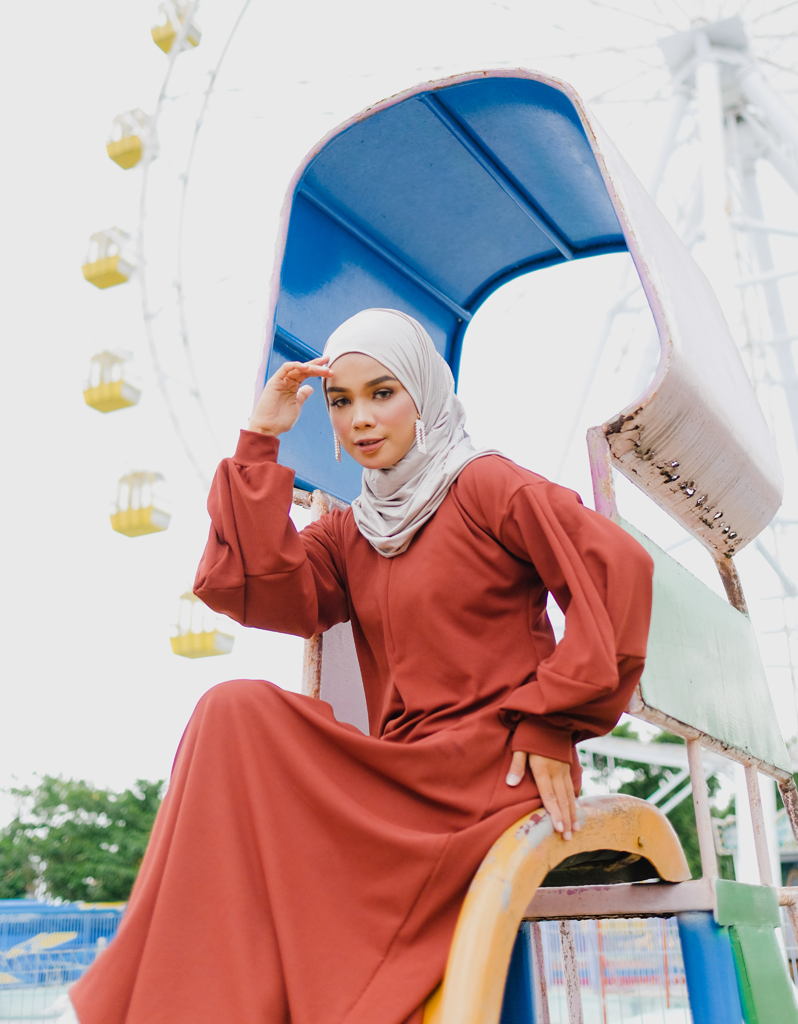 Bishop Maxi Dress in Terracotta