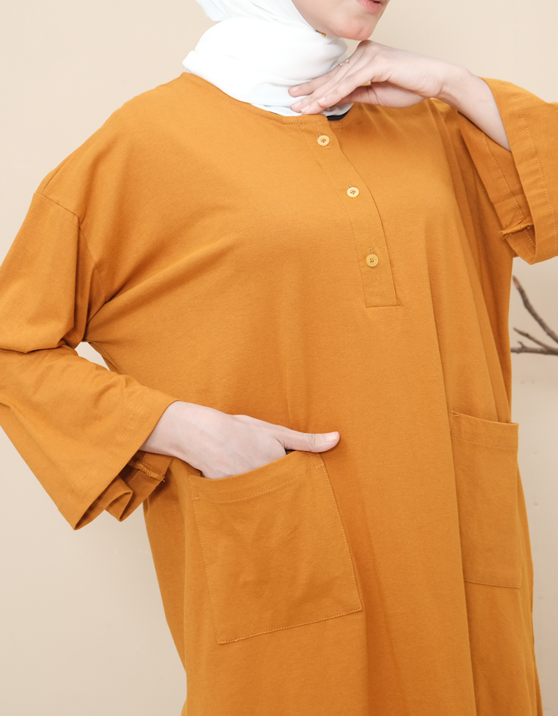 SANTAI (Cotton) in Dark Mustard