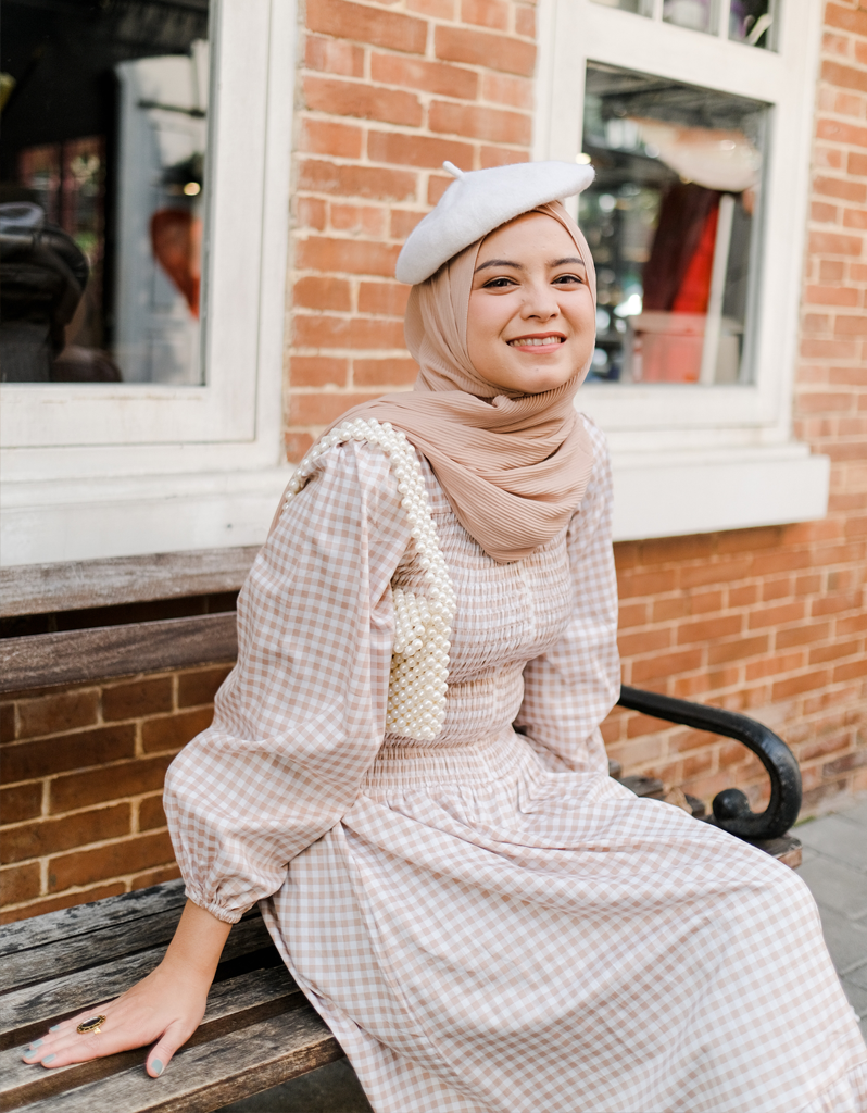 KOTAQUE Smocked Maxi Dress in Khaki