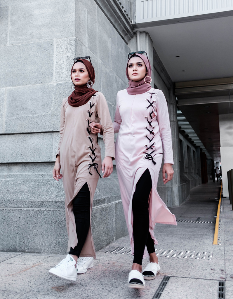 Lace Up Ribbon Slit Maxi Dress in Dusty Pink