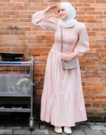 KOTAQUE Smocked Maxi Dress in Peach