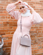 KOTAQUE Smocked Maxi Dress in Peach