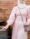 KOTAQUE Smocked Maxi Dress in Peach