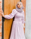 KOTAQUE Smocked Maxi Dress in Purple