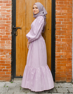 KOTAQUE Smocked Maxi Dress in Purple