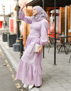 KOTAQUE Smocked Maxi Dress in Purple