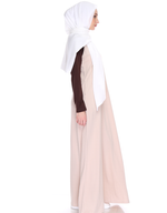 Raglan Maxi Dress in Cream/Brown